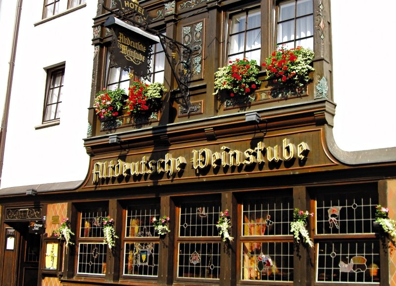 Altdeutsche Weinstube in Rüdesheim am Rhein, Frankfurt (DE) Außenaufnahme