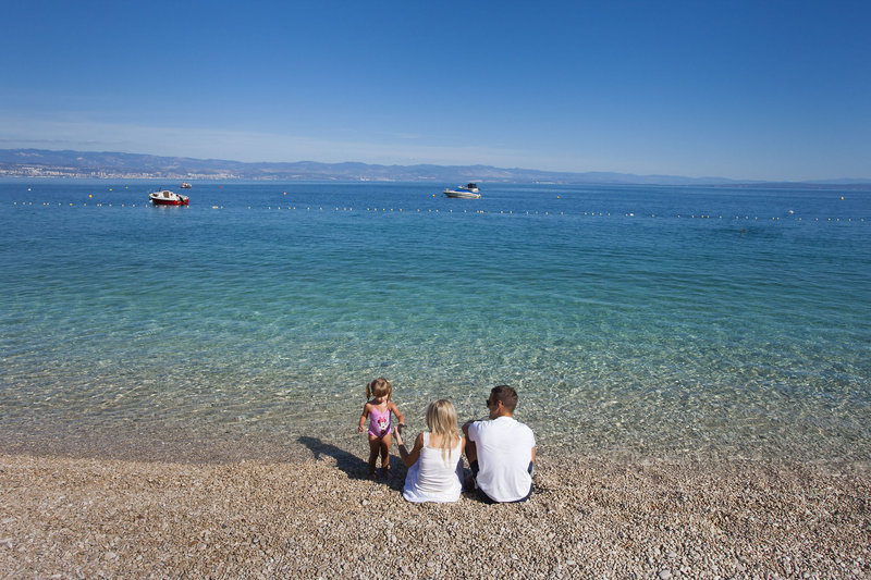 Hotel Mediteran in Moscenicka Draga, Rijeka (Kroatien) Strand