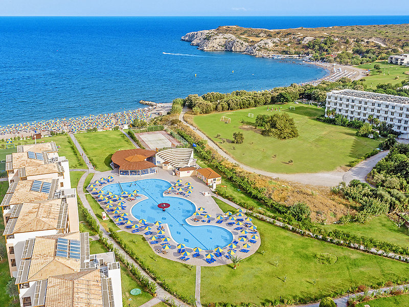 Myrina Beach Hotel in Kolymbia, Rhodos Außenaufnahme