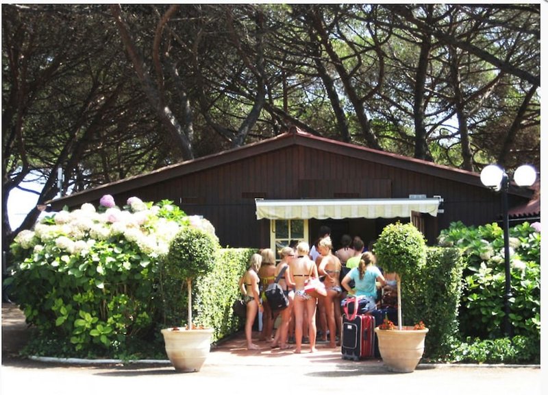 Camping Vall d'Or in Platja d'Aro, Gerona Terrasse Camping Vall d'Or in Platja d'Aro, Gerona Terrasse