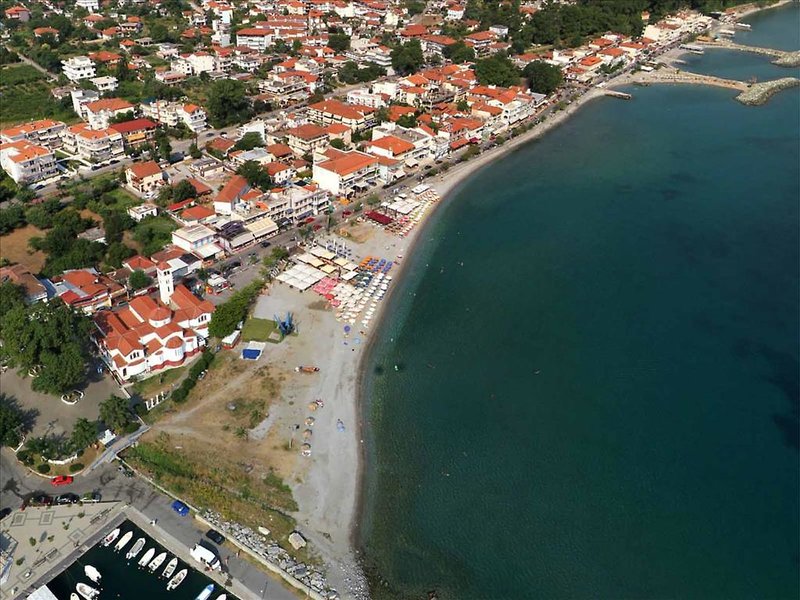 Afrodite Beach in Nei Poroi, Thessaloniki (Chalkidiki) Luftaufnahme