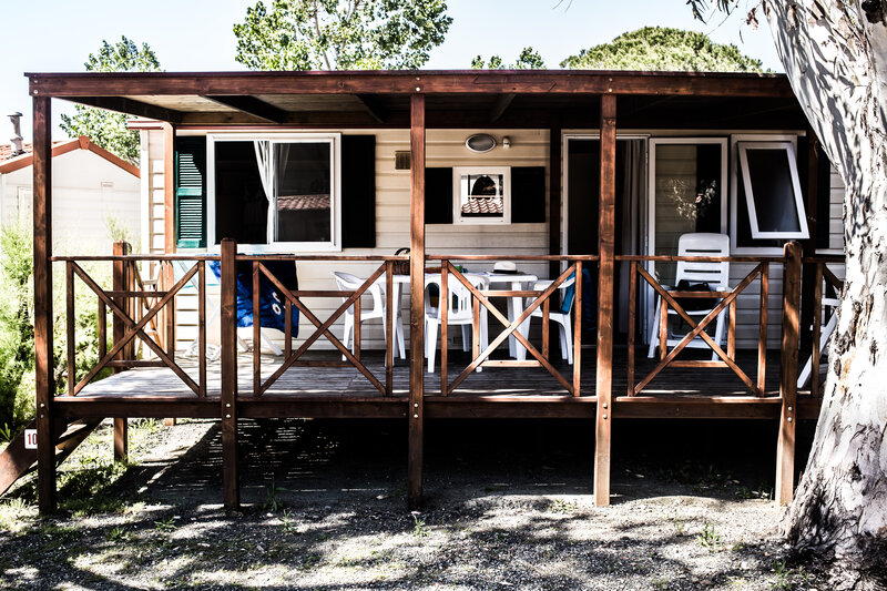 Camping Le Tamerici in Cecina Marina, Pisa Terrasse