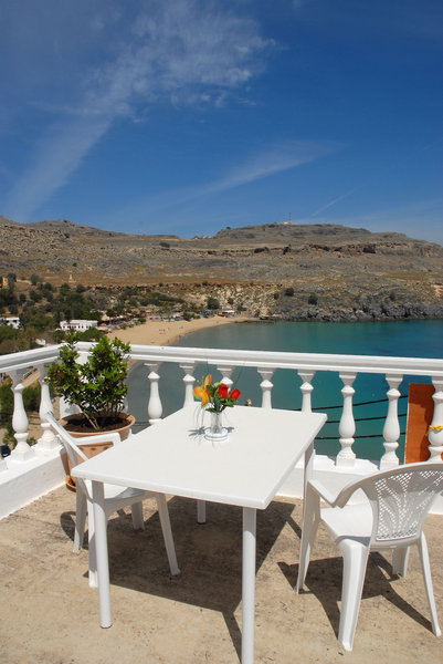 St Pauls Bay Studios in Lindos, Rhodos Terasse