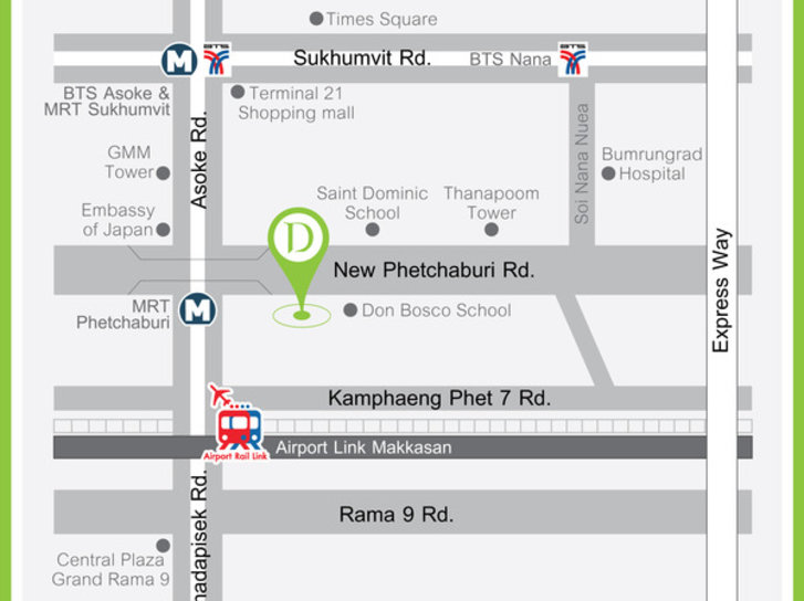 D Varee Xpress Makkasan in Bangkok, Bangkok Landkarte