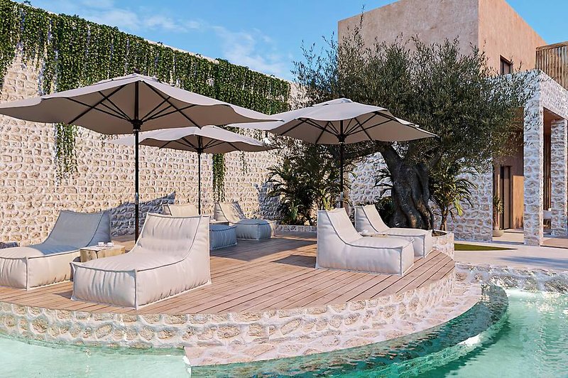 Hotel Pyriá in Piskopiano, Heraklion (Kreta) Terrasse
