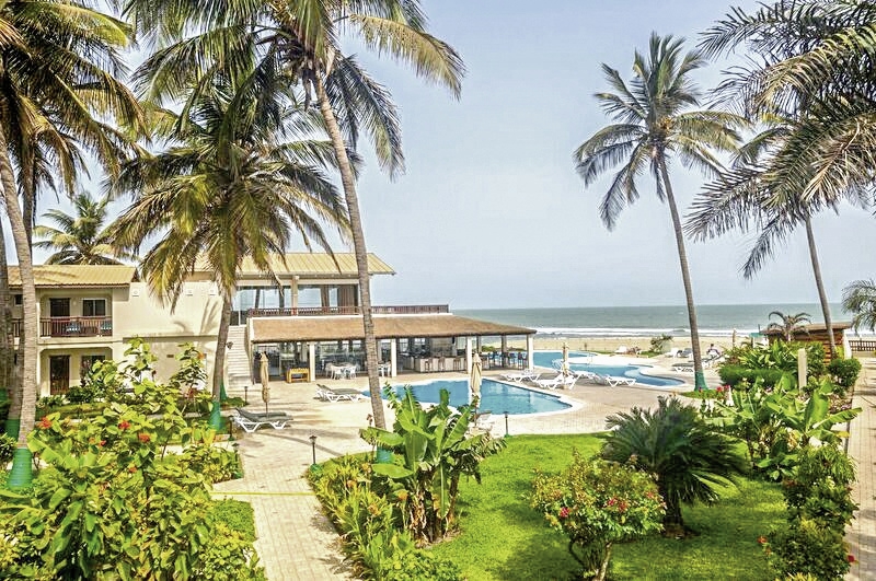 Sunset Beach Hotel in Kotu, Banjul (Gambia) Garten