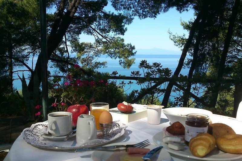 Dryades Hotel in Siviri, Thessaloniki (Chalkidiki) Terrasse