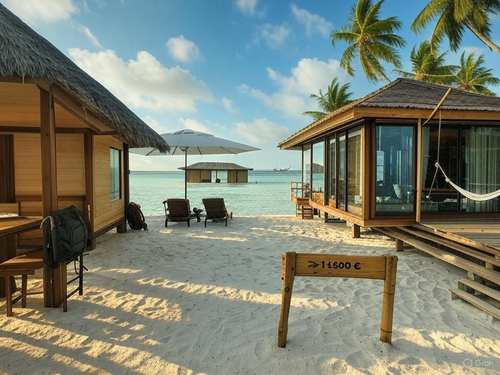 Malediven Resort Strandblick