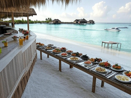 Malediven Resort Strandblick